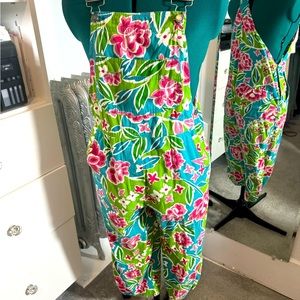 Flowery overalls size S
